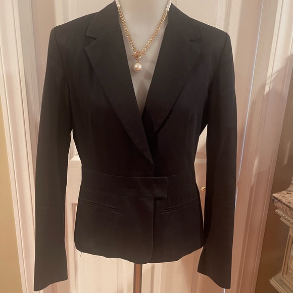 Max & Co Off Blk Fitted Women’s Blazer Imported from Italy fits like SZ 8 - Picture 12 of 12